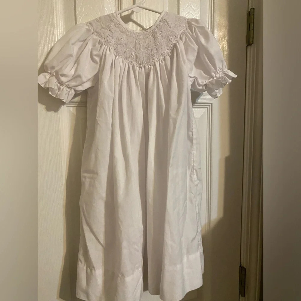 Petit Ami White Smocked Dress